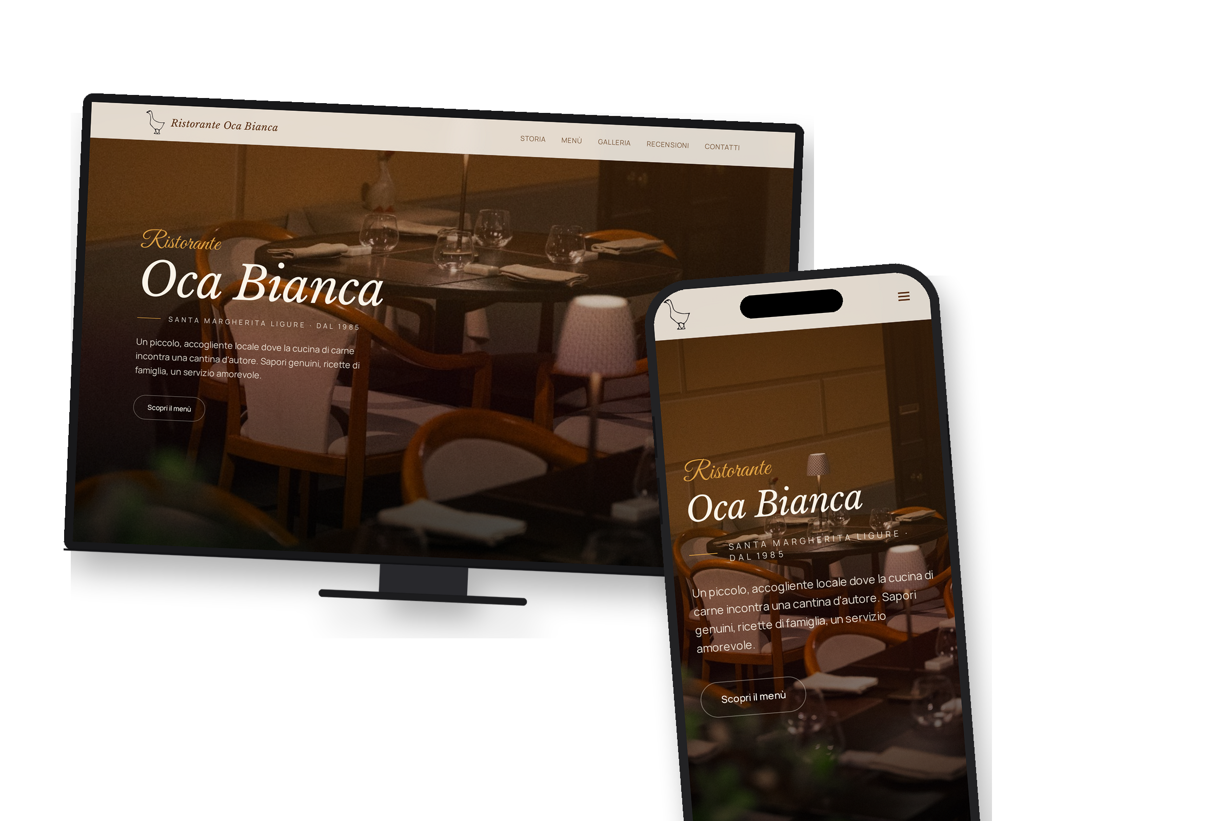 Sito web Ristorante Oca Bianca realizzato da LGP Studio